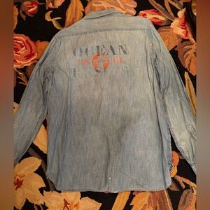 Polo by Ralph Lauren Blue Denim distressed shirt